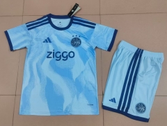 26-27 Ajax Second Away Light Blue Soccer Uniform-718