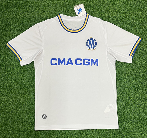 (S-4XL) 26-27 Olympique de Marseille Home White Thailand Soccer Jersey AAA-403