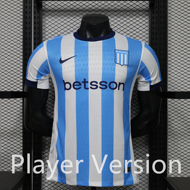 (S-4XL) 26-27 Player Version Racing Club de Avellaneda Home Blue&White Thailand Soccer Jersey AAA-888