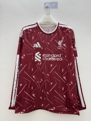 (S-4XL) 26-27 Liverpool Rose Pink LS Thailand Soccer Jersey AAA-9268