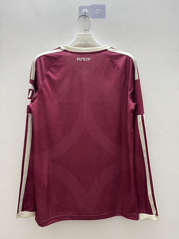 (S-4XL) 26-27 Real Madrid Rose Pink LS Thailand Soccer Jersey AAA-9268