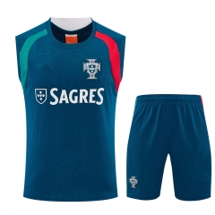 26-27 Portugal Navy Thailand Training Soccer Vest Uniform-4627 26-27 Portugal Navy Thailand Training Soccer Vest Uniform-4627