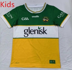 2026 GAA Offaly Home Yellow&Green Kids/Youth Thailand Rugby Jersey 2026 GAA Offaly Home Yellow&Green Kids/Youth Thailand Rugby Jersey