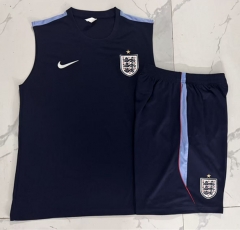 26-27 England Cyan Vest Thailand Soccer Tracksuit-815
