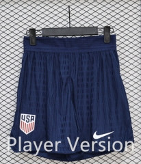 (S-3XL)26-27 Player Version USA Home Royal Blue Thailand Soccer Shorts-888