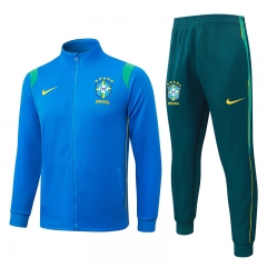 26-27 Brazil Lake Blue Thailand Soccer Jacket Uniform-815