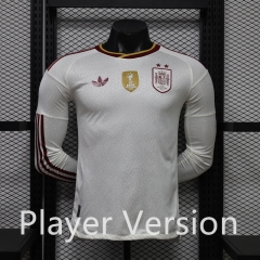 Player Version 26-27 Spain (2 Star With Star) Away White LS Thailand Soccer Jersey AAA-888 Player Version 26-27 Spain (2 Star With Star) Away White LS Thailand Soccer Jersey AAA-888