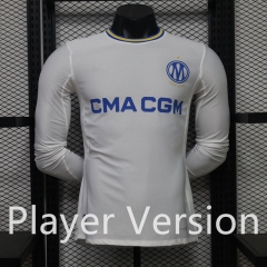 Player Version 26-27 Olympique Marseille Home White LS Thailand Soccer Jersey AAA-888