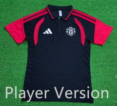 (S-3XL)26-2 Player Version Manchester United Black Soccer Jersey-9926