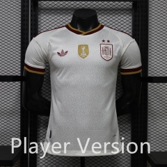 (S-3XL)26-27 PlayerVersion(2 Star With Patch) Spain Away White Thailand Soccer Jersey AAA-888