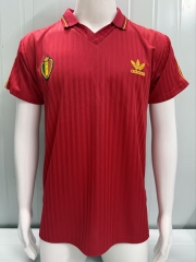 Retro Version 1990 Belgium Home Red Thailand Soccer Jersey AAA-3932