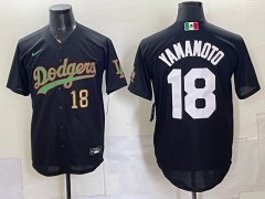 (Logo 1) Los Angeles Dodgers Green Lettering #18 MLB Jersey - 0840
