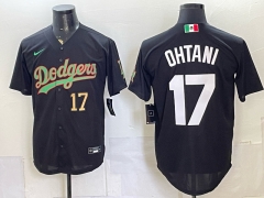 (Logo 4) Los Angeles Dodgers Green Lettering #17 MLB Jersey - 0840