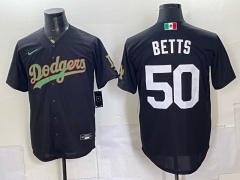 (Logo 4) Los Angeles Dodgers Green Lettering #50 MLB Jersey - 0840