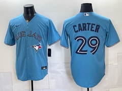 (Logo 3) Toronto Light Blue Jays #29 Blue MLB Jersey - 0840 (Logo 3) Toronto Light Blue Jays #29 Blue MLB Jersey - 0840