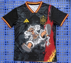 (S-4XL) 26-27 One Piece's Luffy Spain Black Thailand Soccer Jersey AAA-2733 (S-4XL) 26-27 One Piece's Luffy Spain Black Thailand Soccer Jersey AAA-2733