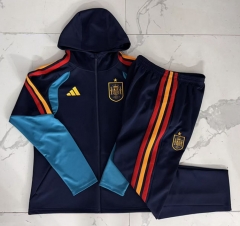 26-27 Spain Royal Blue Thailand Soccer Jacket Uniform With Hat-815 26-27 Spain Royal Blue Thailand Soccer Jacket Uniform With Hat-815