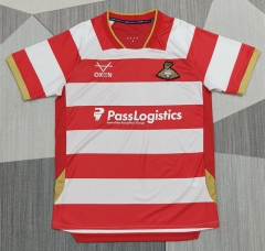 (S-4XL) 26-27 Doncaster Rovers Home Red&White Thailand Soccer Jersey AAA-4927