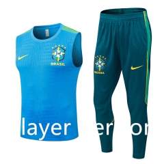 (S-3XL) Player Version 26-27 Brazil Blue (Long Pants) Thailand Training Soccer Uniform-9926 (S-3XL) Player Version 26-27 Brazil Blue (Long Pants) Thailand Training Soccer Uniform-9926