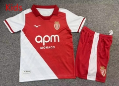 26-27 Monaco Home Red&White Kids/Youth Soccer Uniform-7809