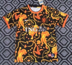26-27 (New Ads) Netherlands Orange&Black Thailand Soccer Training Jersey-9070