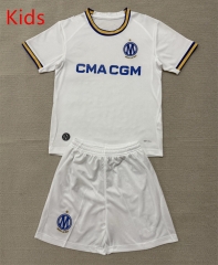 26-27 Olympique de Marseille Home White Kids/Youth Soccer Uniform-AY