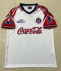 (S-3XL)98-99 Retro Version Deportivo Guadalajara Away White Thailand Soccer Jersey AAA-6895