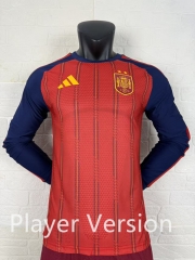 Player Version 26-27 Spain (2 Star) Home Red LS Thailand Soccer Jersey AAA-2016 Player Version 26-27 Spain (2 Star) Home Red LS Thailand Soccer Jersey AAA-2016
