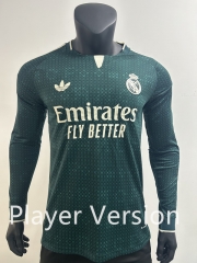 Player Version 26-27 Real Madrid Away Green LS Thailand Soccer Jersey AAA-0871