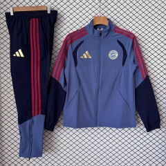 26-27 Bayern München Gray&Blue Soccer Trench Coat Uniform-2315
