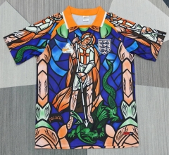 (S-4XL) 26-27 Collaboration Version England Blue&Orange Thailand Soccer Jersey AAA-4927