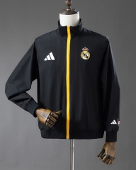 26-27 Real Madrid Black Embroidered Thailand Trench Coats-1836