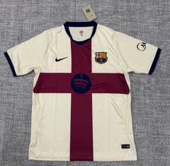 (S-4XL) 26-27 Barcelona 4nd Away Beige Thailand Soccer Jersey AAA-4506