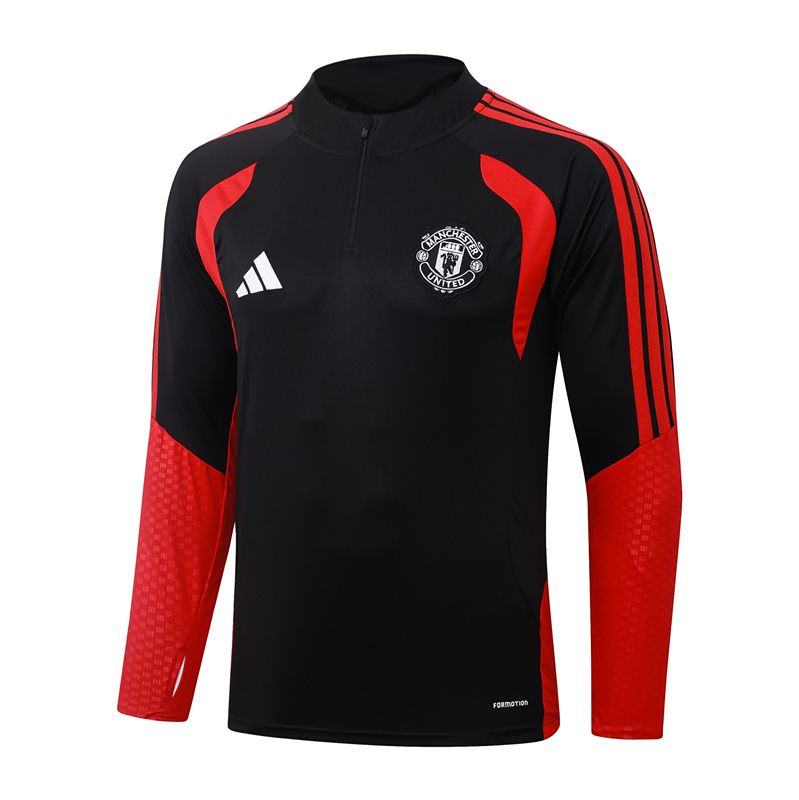 26-27 Manchester United Black Thailand Soccer Tracksuit-815
