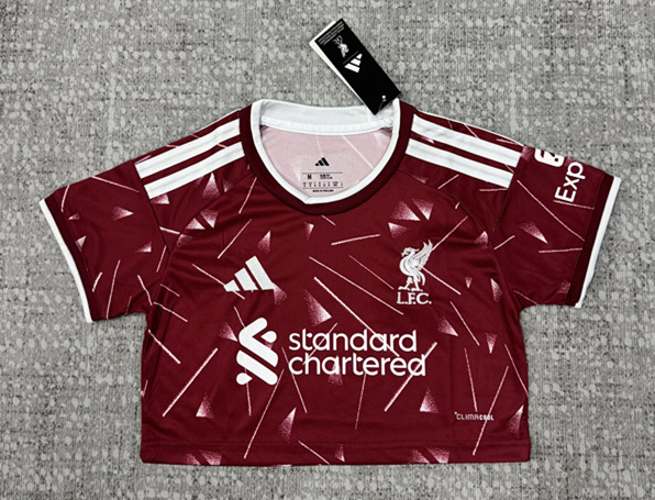 26-27 Liverpool Home Red Women Midriff-baring Cheerleader Uniform-6723
