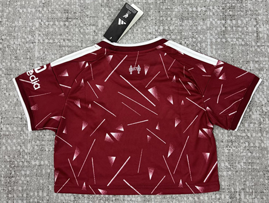 26-27 Liverpool Home Red Women Midriff-baring Cheerleader Uniform-6723