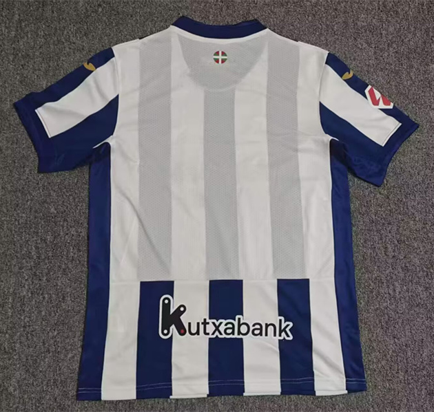 (S-4XL) 26-27 Real Sociedad Home Blue&White Stripe Thailand Soccer Jersey AAA-8025