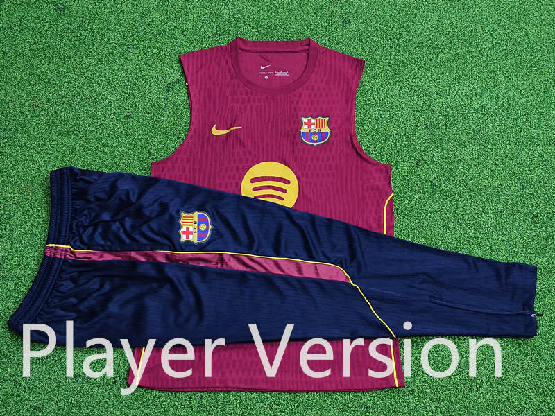 (S-3XL)26-27 Player Version Barcelona Red Vest (Long Pant) Thailand Soccer Short-Sleeve Uniform-9926