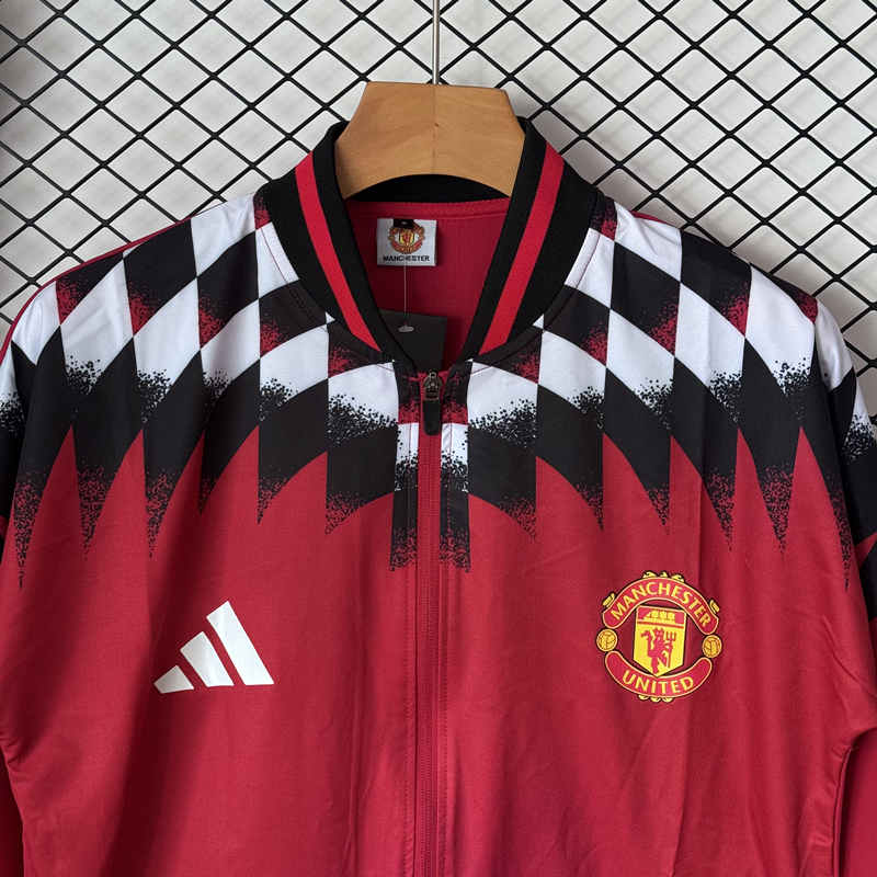 26-27 Manchester United Red Trench Coats Suit-2315