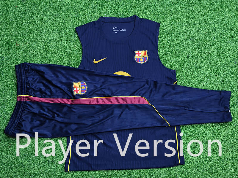 (S-3XL)26-27 Player Version Barcelona Royal Blue Vest (Long Pant) Thailand Soccer Short-Sleeve Uniform-9926