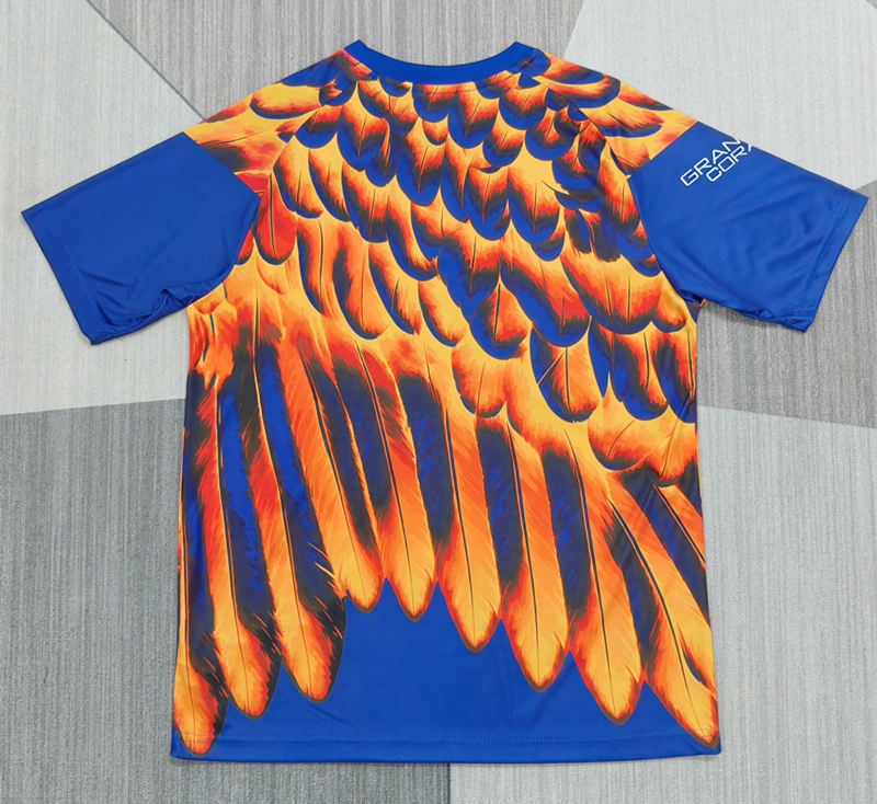 (S-4XL) 26-27 Club América Orange&Blue Thailand Training Soccer Jersey -4927