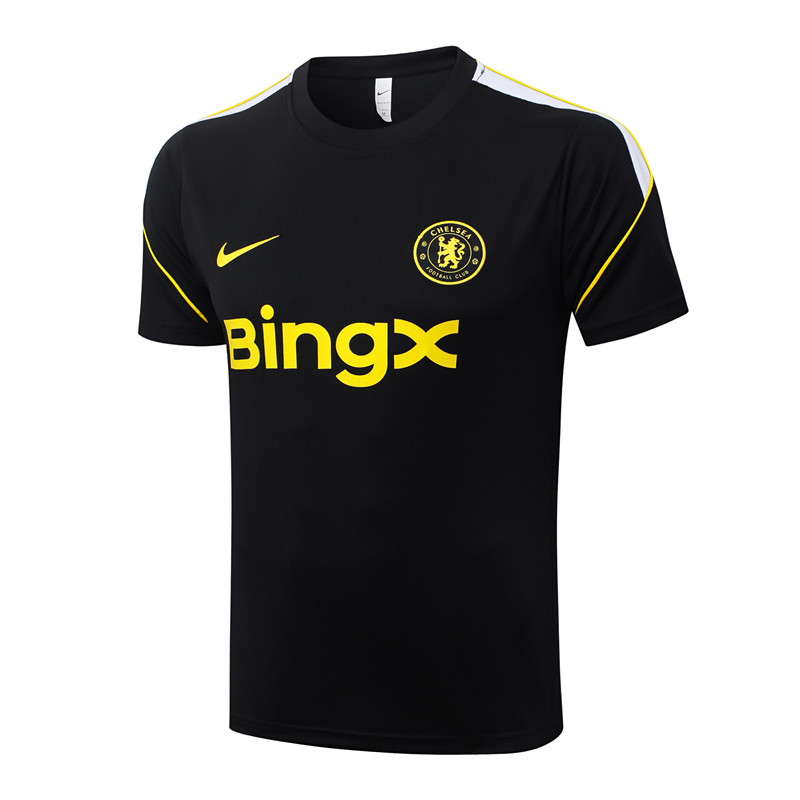 26-27 Chelsea Black Thailand Short-sleeve Soccer Tracksuit-815