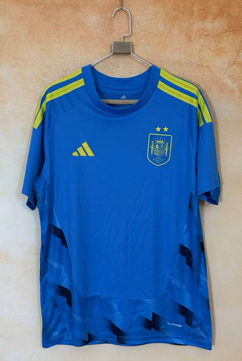(S-4XL)26-27 (2 Star) Spain Blue Goalkeeper Thailand Soccer Jersey-2483