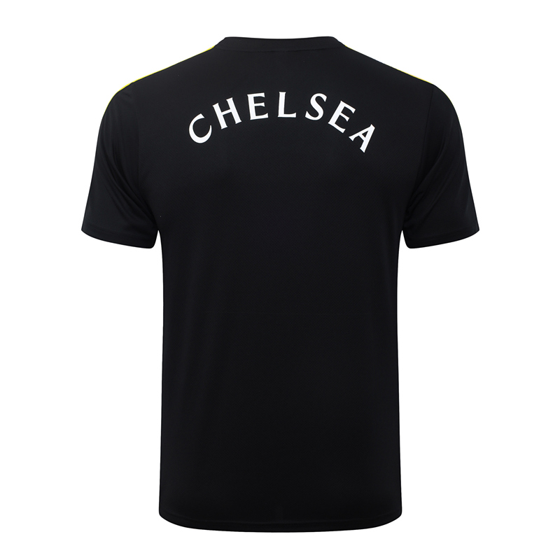 26-27 Chelsea Black Thailand Short-sleeve Soccer Tracksuit-815