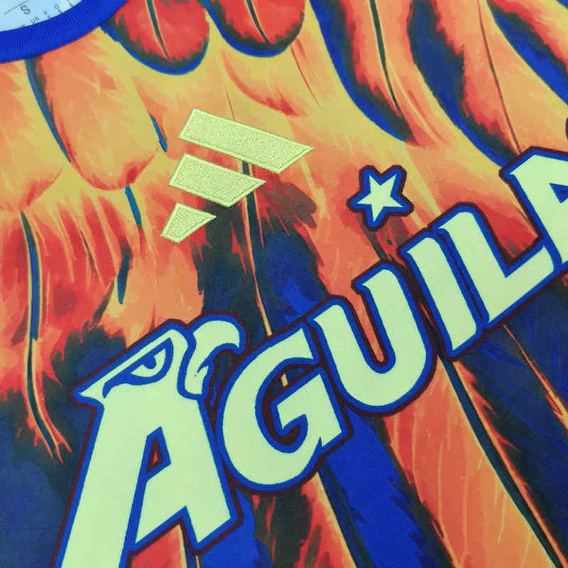 (S-4XL) 26-27 Club América Orange&Blue Thailand Training Soccer Jersey -4927