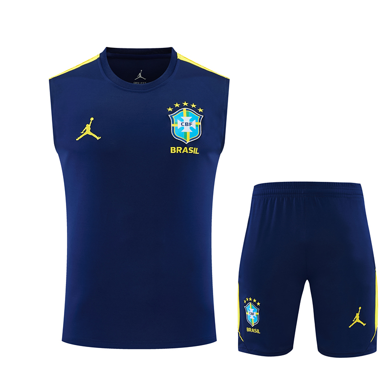 26-27 Brazil Cyan Thailand Training Soccer Vest Uniform-418