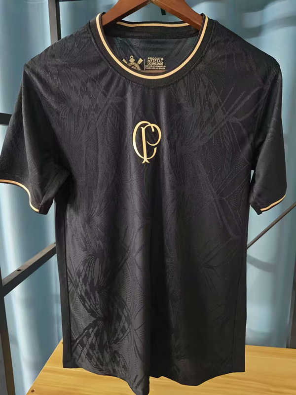 (S-4XL) 26-27 Corinthians Black Thailand Soccer Training Jersey-7358