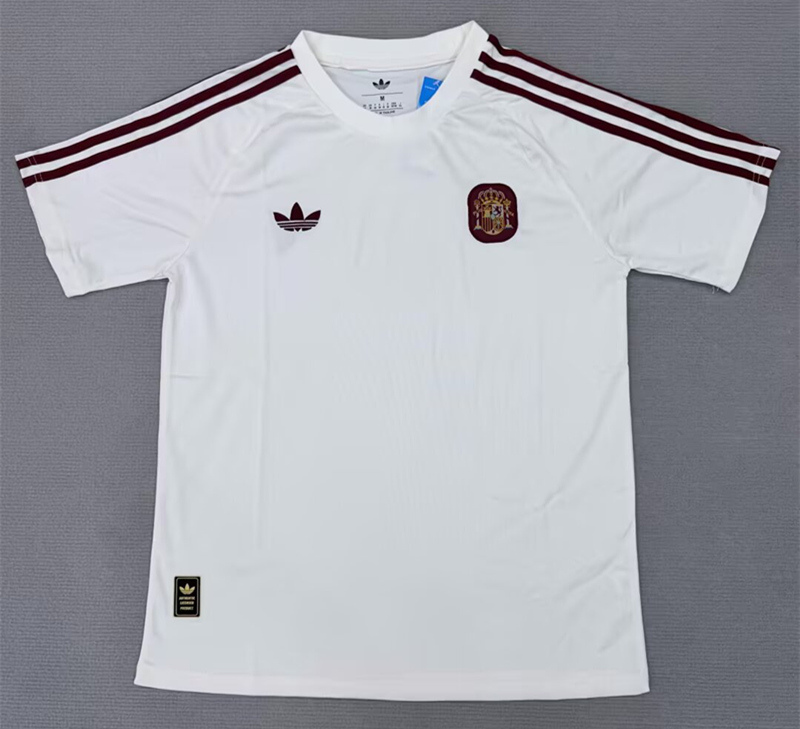 26-27 Anniversary  Commemorate Version Spain White Thailand Soccer Jersey AAA-0523