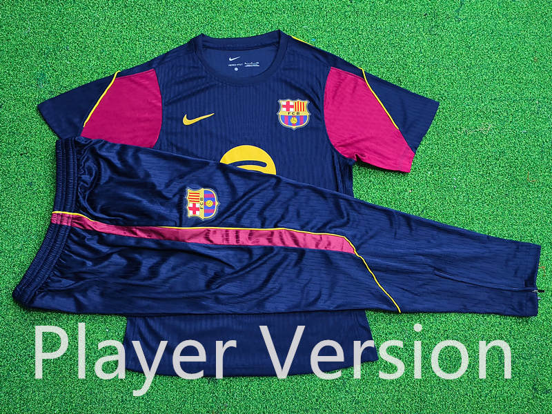 (S-3XL)26-27 Barcelona Royal Blue (Long Pant) Thailand Soccer Training Uniform-9926