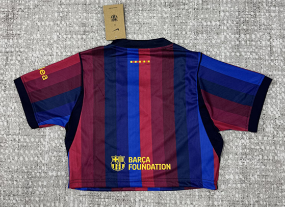 26-27 Barcelona Home Red&Blue Women Midriff-baring Cheerleader Uniform-6723